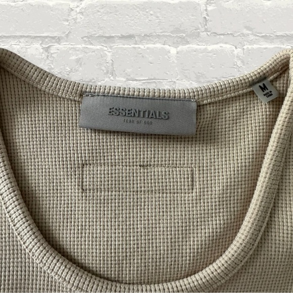 Fear of God Essentials Waffle Knit Tank Top in Beige - Picture 4 of 6